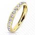 Женское кольцо из титана с фианитами Lonti TI-4407 цвет желтого золота