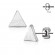 Серьги-гвоздики в форме треугольника TATIC EA-010-ST с родиевым покрытием