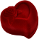Бархатный футляр в форме сердца с розой для колец и серег FU-62 