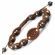 Плетеный коричневый браслет Шамбала ручной работы из бронзита Everiot Select --LNS-3129 со знаком Ом