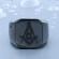 Мужской перстень-печатка из стали с масонским символом "Циркуль и наугольник" Everiot SR-BR-317-BK
