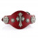 Кожаный браслет Everiot SP-DL-151 красного цвета с геральдическим крестом