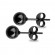 Стальные серьги-гвоздики в форме шариков TATIC SSEB-K от 2 до 7 мм, черные